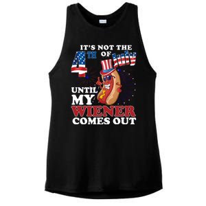 Its Not The 4th Of July Until My Wiener Comes Out Funny Ladies PosiCharge Tri-Blend Wicking Tank