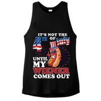Its Not The 4th Of July Until My Wiener Comes Out Funny Ladies PosiCharge Tri-Blend Wicking Tank