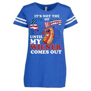 Its Not The 4th Of July Until My Wiener Comes Out Funny Enza Ladies Jersey Football T-Shirt