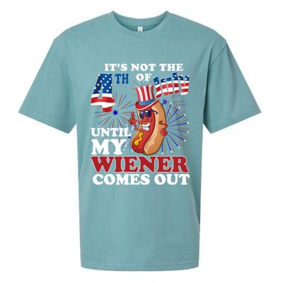 Its Not The 4th Of July Until My Wiener Comes Out Funny Sueded Cloud Jersey T-Shirt