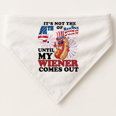 Its Not The 4th Of July Until My Wiener Comes Out Funny USA-Made Doggie Bandana