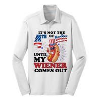 Its Not The 4th Of July Until My Wiener Comes Out Funny Silk Touch Performance Long Sleeve Polo