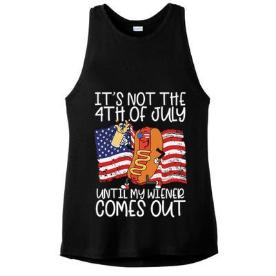 ItS Not The 4th Of July Until My Wiener Comes Out Hot Dog Ladies PosiCharge Tri-Blend Wicking Tank