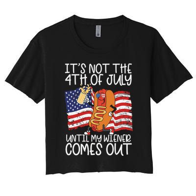 ItS Not The 4th Of July Until My Wiener Comes Out Hot Dog Crop Top
