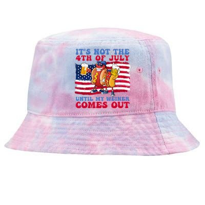 It's Not The 4th of July Until My Weiner Comes Out Graphic Tie-Dyed Bucket Hat