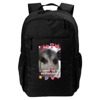 I Need To Be Euthanized Funny Opossum Dark Humor Meme Mental Daily Commute Backpack