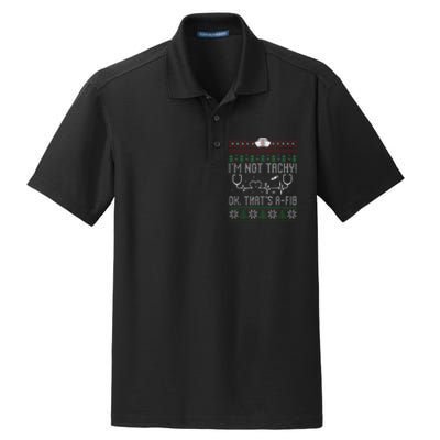 Im Not Tachy Nursing Scrubs Funny Nurse Ugly Christmas Dry Zone Grid Polo