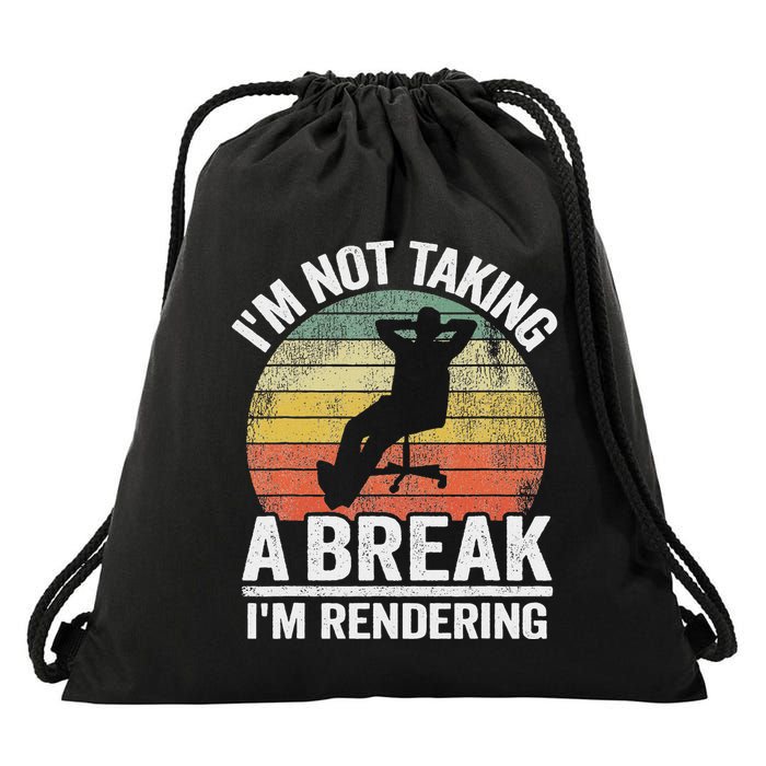 IM Not Taking A Break IM Rendering Video Editor Filmmaker Drawstring Bag