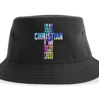 Im Not That Perfect Christian I Know I Need Jesus Sustainable Bucket Hat