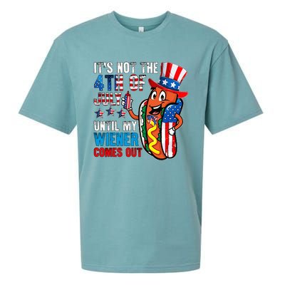 It's Not The 4th Of July Until My Wiener Comes Out Patriotic Sueded Cloud Jersey T-Shirt