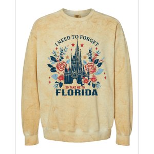 I Need To Forget Florida Colorblast Crewneck Sweatshirt