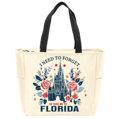 I Need To Forget Florida Zip Tote Bag