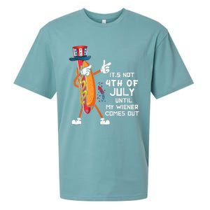 It's Not The 4th Of July Until My Wiener Comes Out Hot Dog Sueded Cloud Jersey T-Shirt