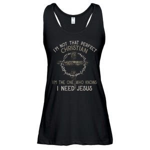 IM Not That Perfect Christian M The One That Knows Ladies Essential Flowy Tank