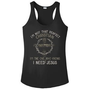 IM Not That Perfect Christian M The One That Knows Ladies PosiCharge Competitor Racerback Tank