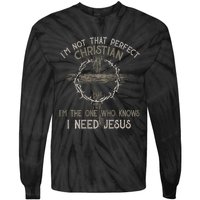 IM Not That Perfect Christian M The One That Knows Tie-Dye Long Sleeve Shirt