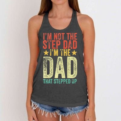 Im Not The Step Dad Im The Dad That Stepped Up Vintage Women's Knotted Racerback Tank