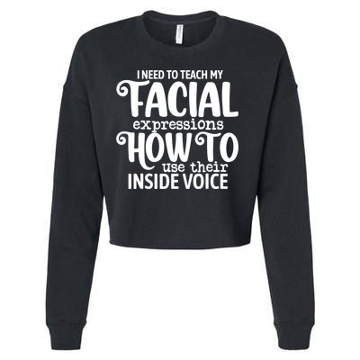I Need To Teach My Facial Expressions How To Use Their Voice Cropped Pullover Crew