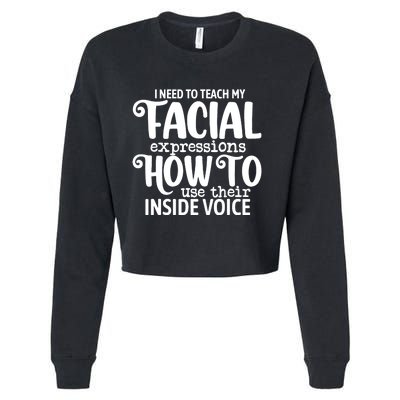 I Need To Teach My Facial Expressions How To Use Their Voice Cropped Pullover Crew