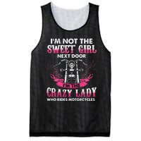 I'm Not The Sweet Next Door Crazy Lady Ride Motorcycle Mesh Reversible Basketball Jersey Tank