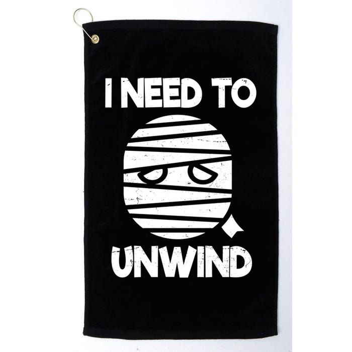 I Need To Unwind Funny Mummy Halloween Golf Towel
