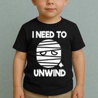 I Need To Unwind Funny Mummy Halloween Toddler T-Shirt