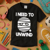 I Need To Unwind Funny Mummy Halloween Kids T-Shirt