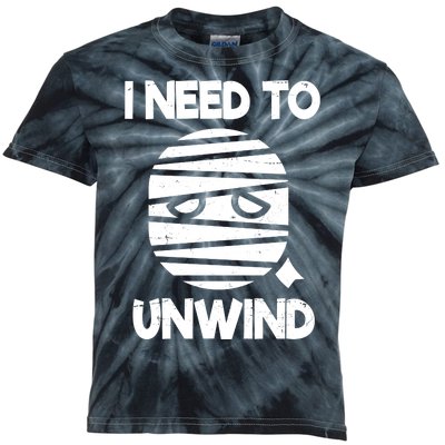 I Need To Unwind Funny Mummy Halloween Kids Tie-Dye T-Shirt