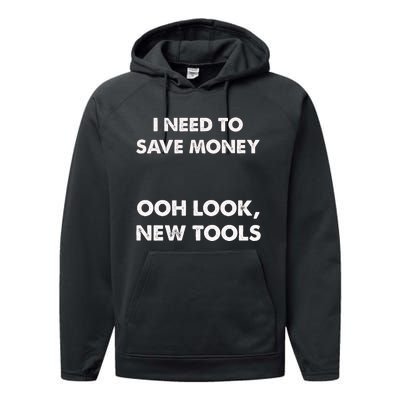 I Need To New Tools Funny Car Mechanic Garage Performance Fleece Hoodie