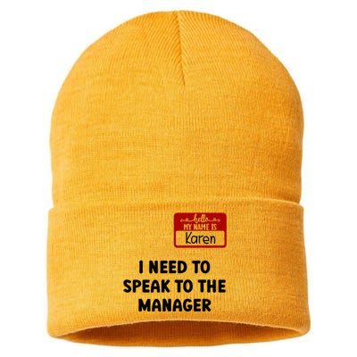 I Need To Speak to the Manager Halloween My Name Is Karen Sustainable Knit Beanie