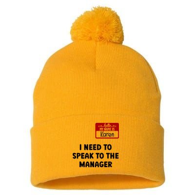 I Need To Speak to the Manager Halloween My Name Is Karen Pom Pom 12in Knit Beanie