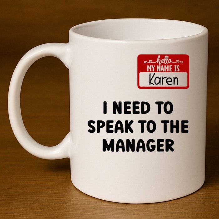 I Need To Speak to the Manager Halloween My Name Is Karen 11oz C Handle Ceramic Mug
