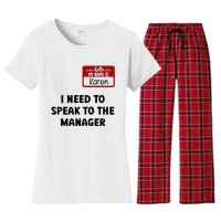 I Need To Speak to the Manager Halloween My Name Is Karen Women's Flannel Pajama Set