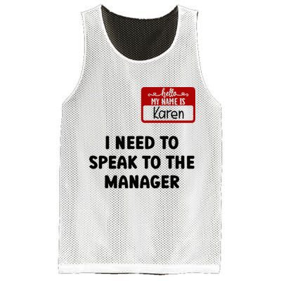 I Need To Speak to the Manager Halloween My Name Is Karen Mesh Reversible Basketball Jersey Tank