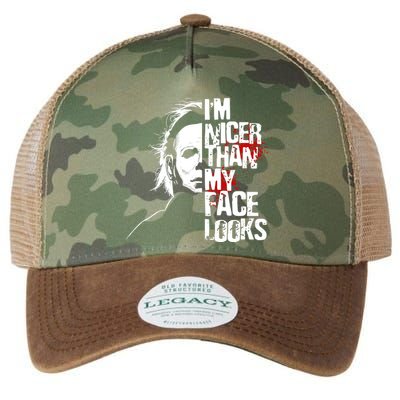 Im Nicer Than My Face Looks Spooky Halloween Legacy Tie Dye Trucker Hat
