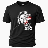 Im Nicer Than My Face Looks Spooky Halloween Cooling Performance Crew T-Shirt