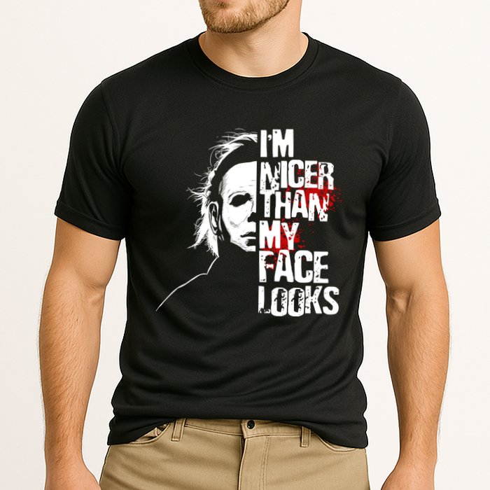 Im Nicer Than My Face Looks Spooky Halloween Cooling Performance Crew T-Shirt
