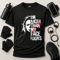 Im Nicer Than My Face Looks Spooky Halloween Cooling Performance Crew T-Shirt