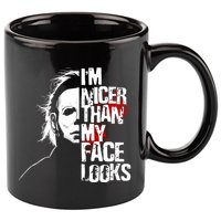 Im Nicer Than My Face Looks Spooky Halloween 11oz C Handle Ceramic Mug