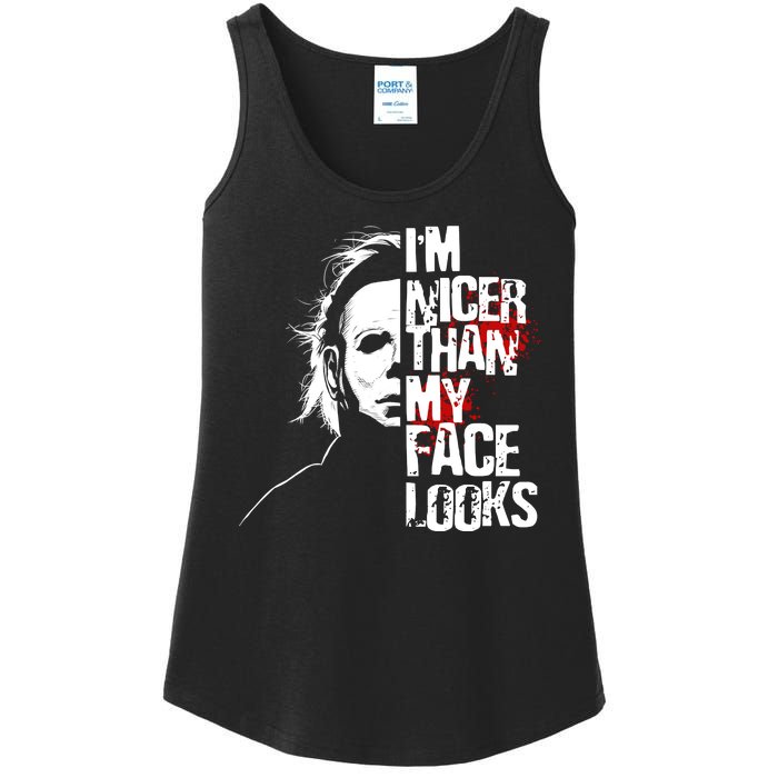 Im Nicer Than My Face Looks Spooky Halloween Ladies Essential Tank