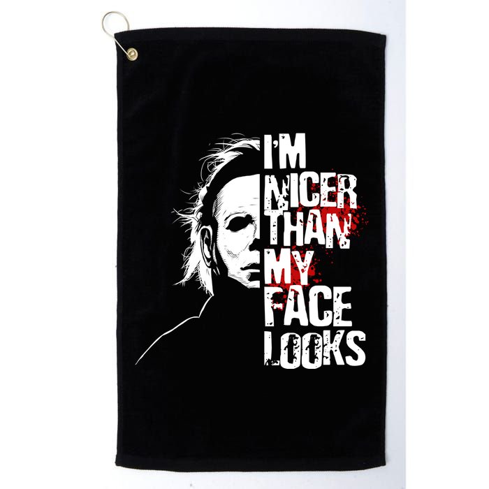 Im Nicer Than My Face Looks Spooky Halloween Golf Towel