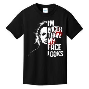 Im Nicer Than My Face Looks Spooky Halloween Kids T-Shirt