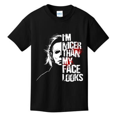 Im Nicer Than My Face Looks Spooky Halloween Kids T-Shirt