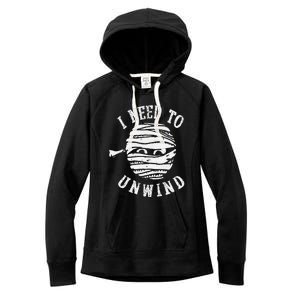 I Need To Unwind Funny Halloween Mummy Scary Premium Women's Fleece Hoodie