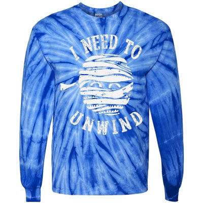 I Need To Unwind Funny Halloween Mummy Scary Premium Tie-Dye Long Sleeve Shirt