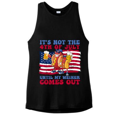 Its Not The 4th Of July Until My Weiner Comes Out Graphic Ladies PosiCharge Tri-Blend Wicking Tank