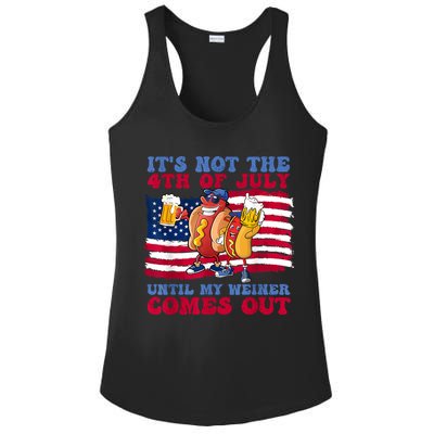 Its Not The 4th Of July Until My Weiner Comes Out Graphic Ladies PosiCharge Competitor Racerback Tank
