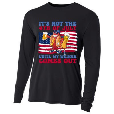 Its Not The 4th Of July Until My Weiner Comes Out Graphic Cooling Performance Long Sleeve Crew
