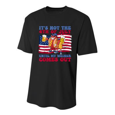 Its Not The 4th Of July Until My Weiner Comes Out Graphic Youth Performance Sprint T-Shirt