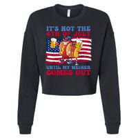 Its Not The 4th Of July Until My Weiner Comes Out Graphic Cropped Pullover Crew